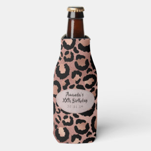Porta-garrafa Manchas de leopardo em folha de ouro rosa