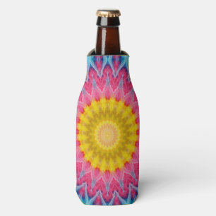 Porta-garrafa Mandalá Tie-Dye Arco-íris com Simetria Vibrante