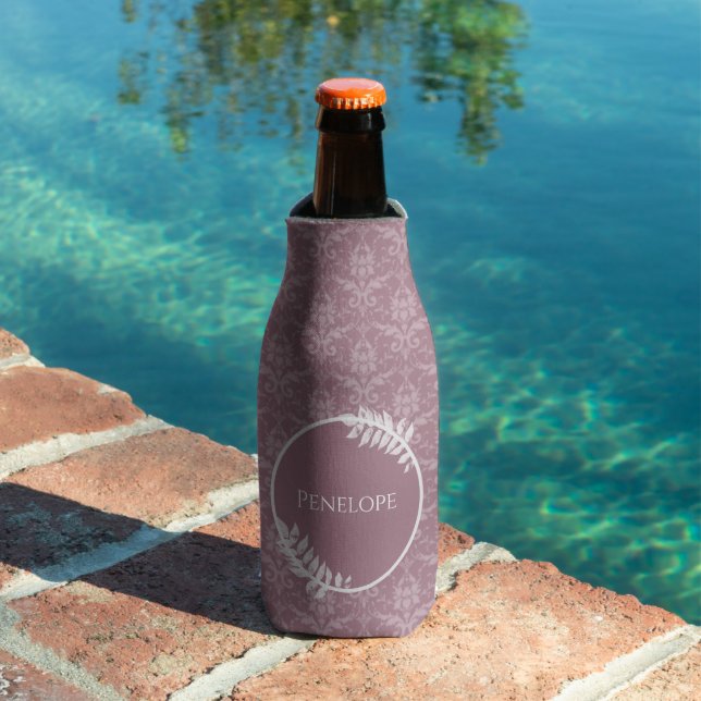 Porta-garrafa Mauve Elegant Damask Personalizado Bottle Cooler (Piscina in situ)