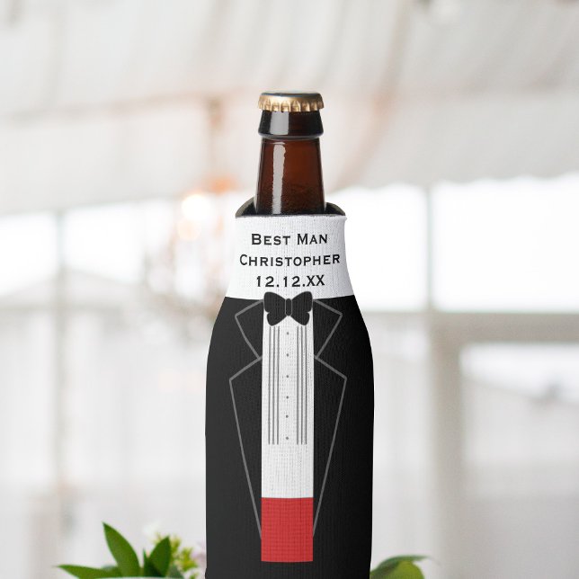 Porta-garrafa Melhor Homem Tuxedo Casamento Festa de Brida Fresc (Criador carregado)