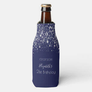 Porta-garrafa Monograma de poeira azul-marinho de aniversário
