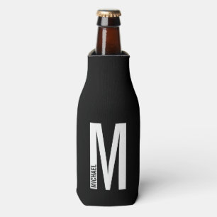 Porta-garrafa Monograma e Nome de Negrito Personalizado Moderno