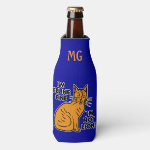 Porta-garrafa Monograma fino felino do gatinho alaranjado