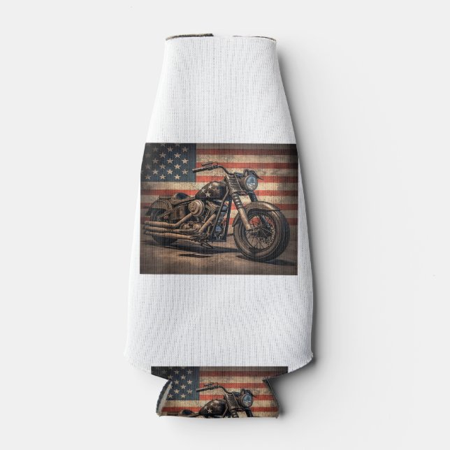 Porta-garrafa Motorcycle USA Flag Biker (Frente)