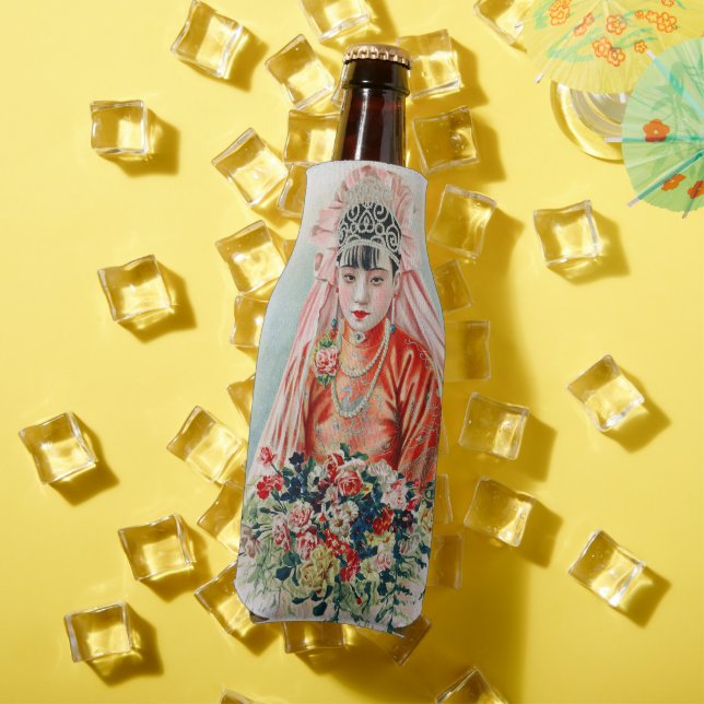 Porta-garrafa Noiva de Vermelho no Casamento Chinês em Xangai (Verão in situ)