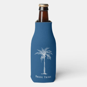 Porta-garrafa Noiva Tribo Azul Branco Palmeira Personalizado