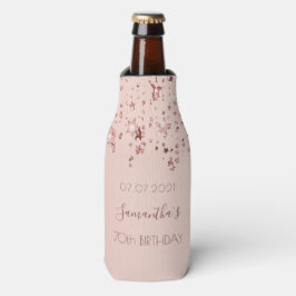 Porta-garrafa nome das estrelas rosa de ouro 70 de aniversário