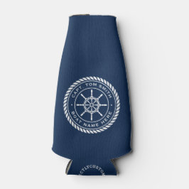 Porta-garrafa Nome do capitão do navio corda armação náutica rod