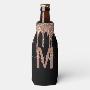 Porta-garrafa Nome do Monograma do Glitter com Disco Dourado Gir
