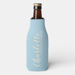 Porta-garrafa Nome Personalizado da madrinha de casamento   Azul