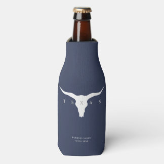 Porta-garrafa Nome Personalizado do Texas Longhorn Moderno Azul