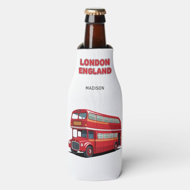 Porta-garrafa Nome Personalizado Londres Inglaterra (Frente da Garrafa)