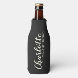 Porta-garrafa Nome Personalizado Madrinha de casamento Preto Pre