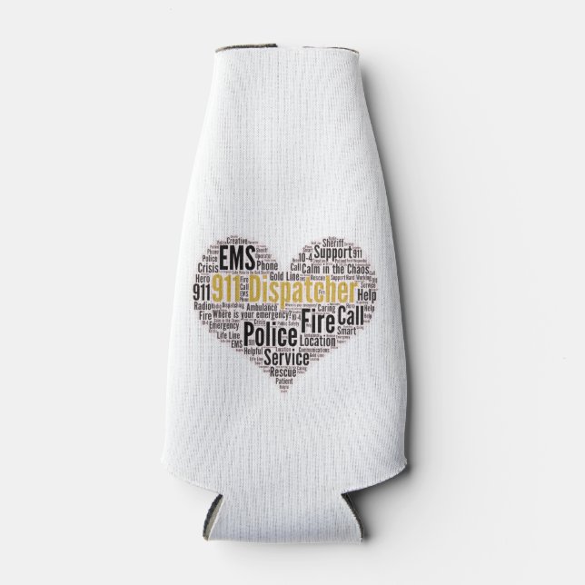 Porta-garrafa Nuvem de Palavras do Dispatcher 911 (Frente)