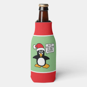 Porta-garrafa O pinguim bonito do Natal é ele demasiado atrasad
