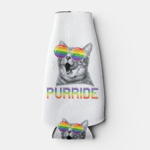 Porta-garrafa Óculos de Sol Arco-íris Orgulho Gay Gato Divertido