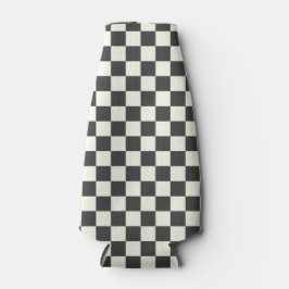 Porta-garrafa Off Black and Off White Checkerboard