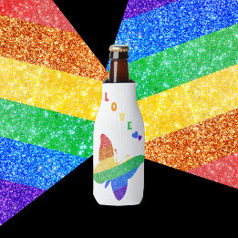 Porta-garrafa Orgulho LGBTQA+ borboleta-arco-íris