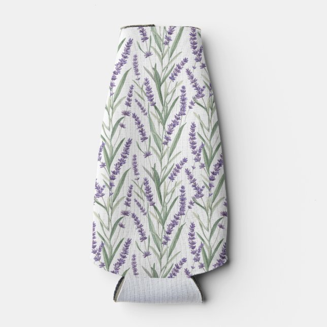 Porta-garrafa Padrão Botânico de Lavanda (Frente)