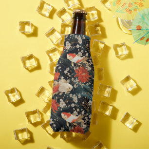 Porta-garrafa Padrão contínuo de peixes Koi japoneses