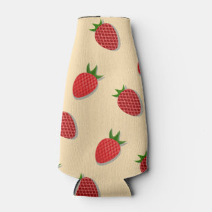Porta-garrafa Padrão de morango para boas vibrações no Verão de 