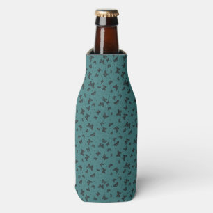 Porta-garrafa Padrão de motif de borboleta preta azul