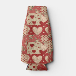 Porta-garrafa Padrão de patch vermelho do Chique Vintage