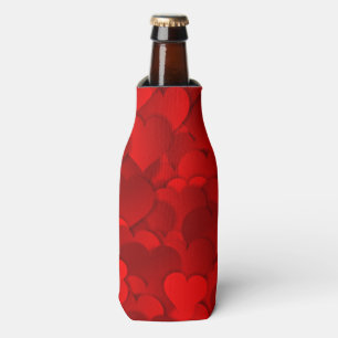 Porta-garrafa Padrão de Textura de Corações de Amor Vermelho Rom