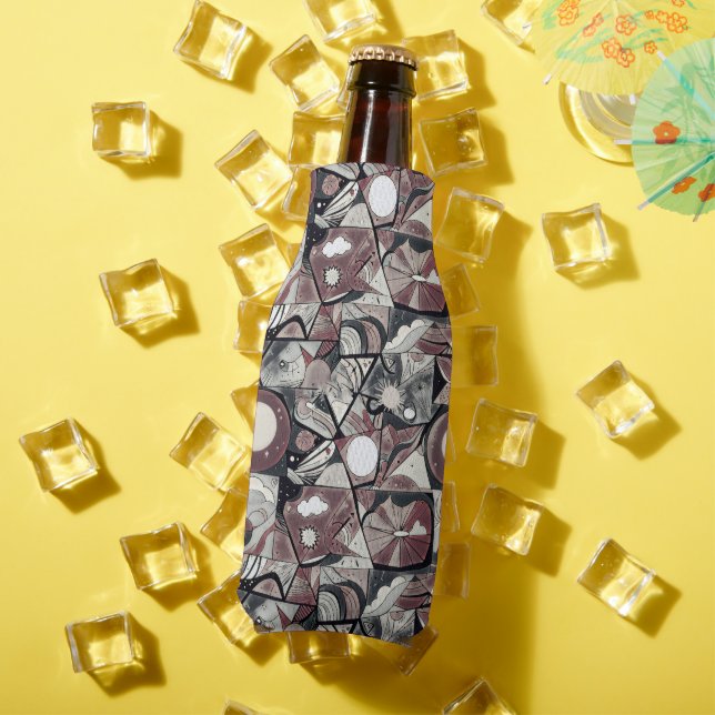 Porta-garrafa Padrão digital geométrico abstrato moderno 46 (Verão in situ)