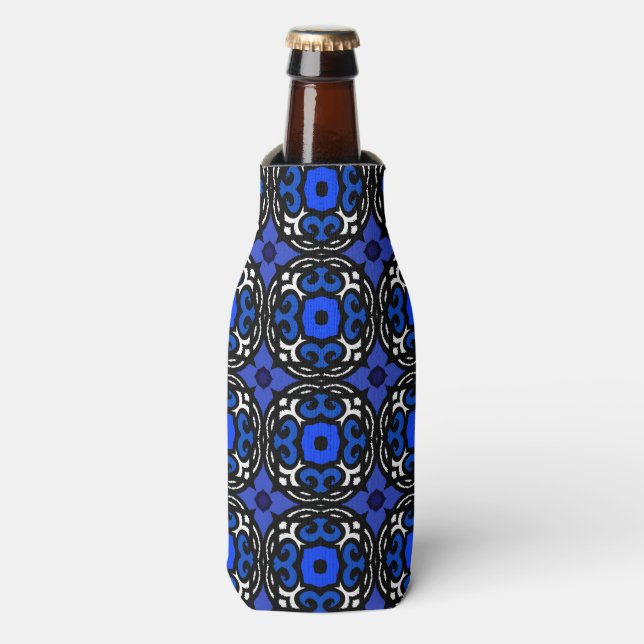 Porta-garrafa Padrão étnico com Motifs Turcos (Frente da Garrafa)