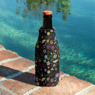 Porta-garrafa Padrão floral sem soldadura corante de alça desenh