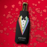 Porta-garrafa Padrinho de casamento personalizado do arco-íris p<br><div class="desc">Padrinhos de casamento Personalizados do Arco-Íris Orgulho gay</div>