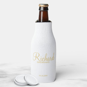 Porta-garrafa Padrinho de casamento Personalizado Dourado de Scr