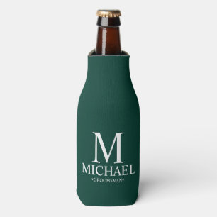 Porta-garrafa Padrinho de casamento Personalizado Verde Moderno