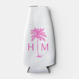 Porta-garrafa Palmeira Palmeira Rosa e Branca Monograma
