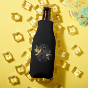Porta-garrafa Pássaro Humino Negro e Dourado
