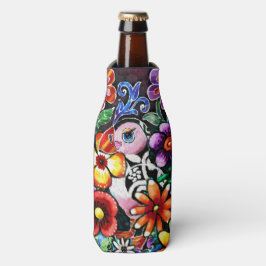 Porta-garrafa Pássaro Puffin Abstrato Caprichoso em Flores