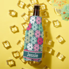 Porta-garrafa Pastel Picklebolas em verde escuro, com nome