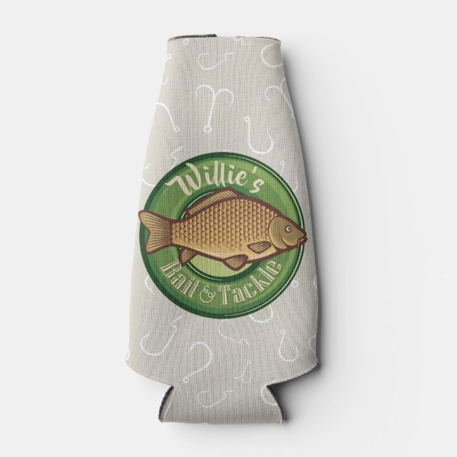 Porta-garrafa Peixe personalizado e Compre-se à pesca (Frente)