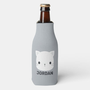 Porta-garrafa Pequeno Gato Bonito com Nome Personalizado