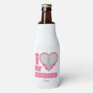 Porta-garrafa Personalizado Eu Amo Meu Marido - Adicionar Fotogr