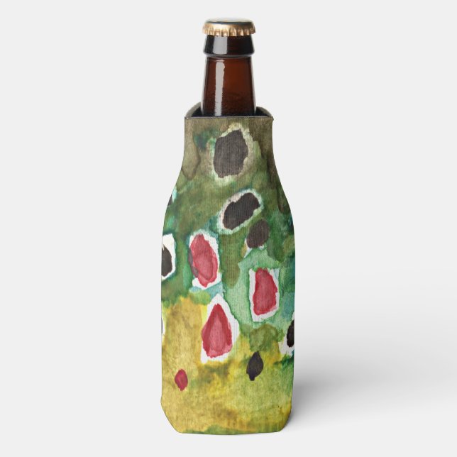 Porta-garrafa Pesca de Truta Marrom (Frente da Garrafa)