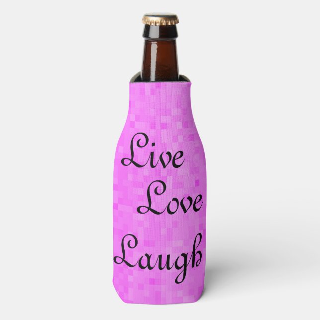 Porta-garrafa Pink Live Love Ria Stubby Holder, (Frente da Garrafa)