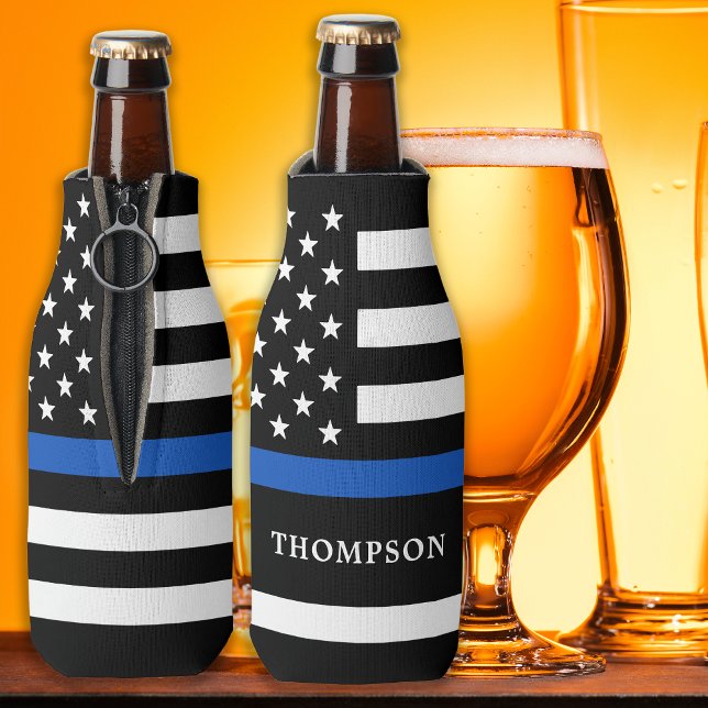 Porta-garrafa Polícia Personalizada da Polícia - Linha Azul Fino (Criador carregado)