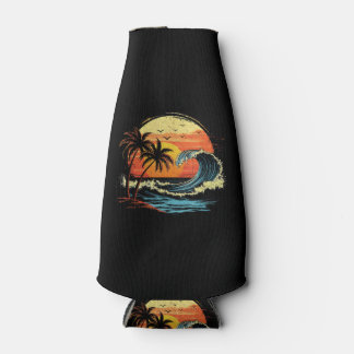 Porta-garrafa Pôr do Sol Retrô Tropical Vintage Árvore de Palmei
