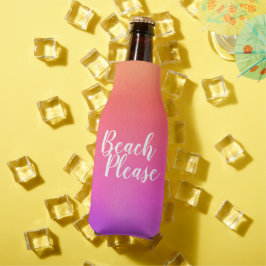 Porta-garrafa Praia Personalizada, Laranja, Rosa Quente
