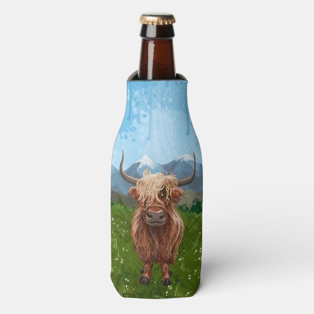 Porta-garrafa Presentes e acessórios para vacas do Highland (Frente da Garrafa)