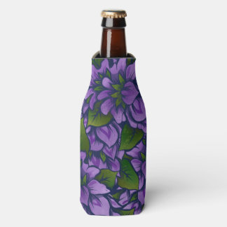 Porta-garrafa Púrpura Verão Floral Arte Lilac — Padrão de jardin