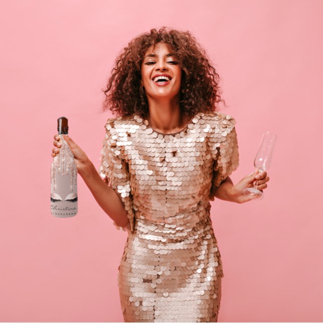 Porta-garrafa Quinceañeras Doce 16º 15 Bridal Glitte (Quinceañeras Sweet 16th 15th Bridal Sparkly Glitter Bottle Cooler)