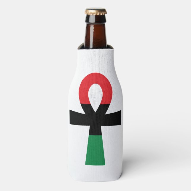 Porta-garrafa Red, Black & Green Ankh (Frente da Garrafa)